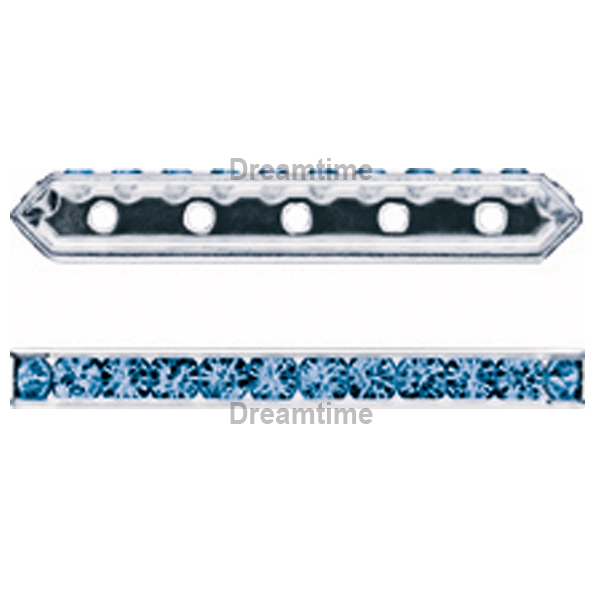 Dreamtime Crystal DC 77730 Rondelle Spacer Bars 5 Hole Capri Blue/Silver